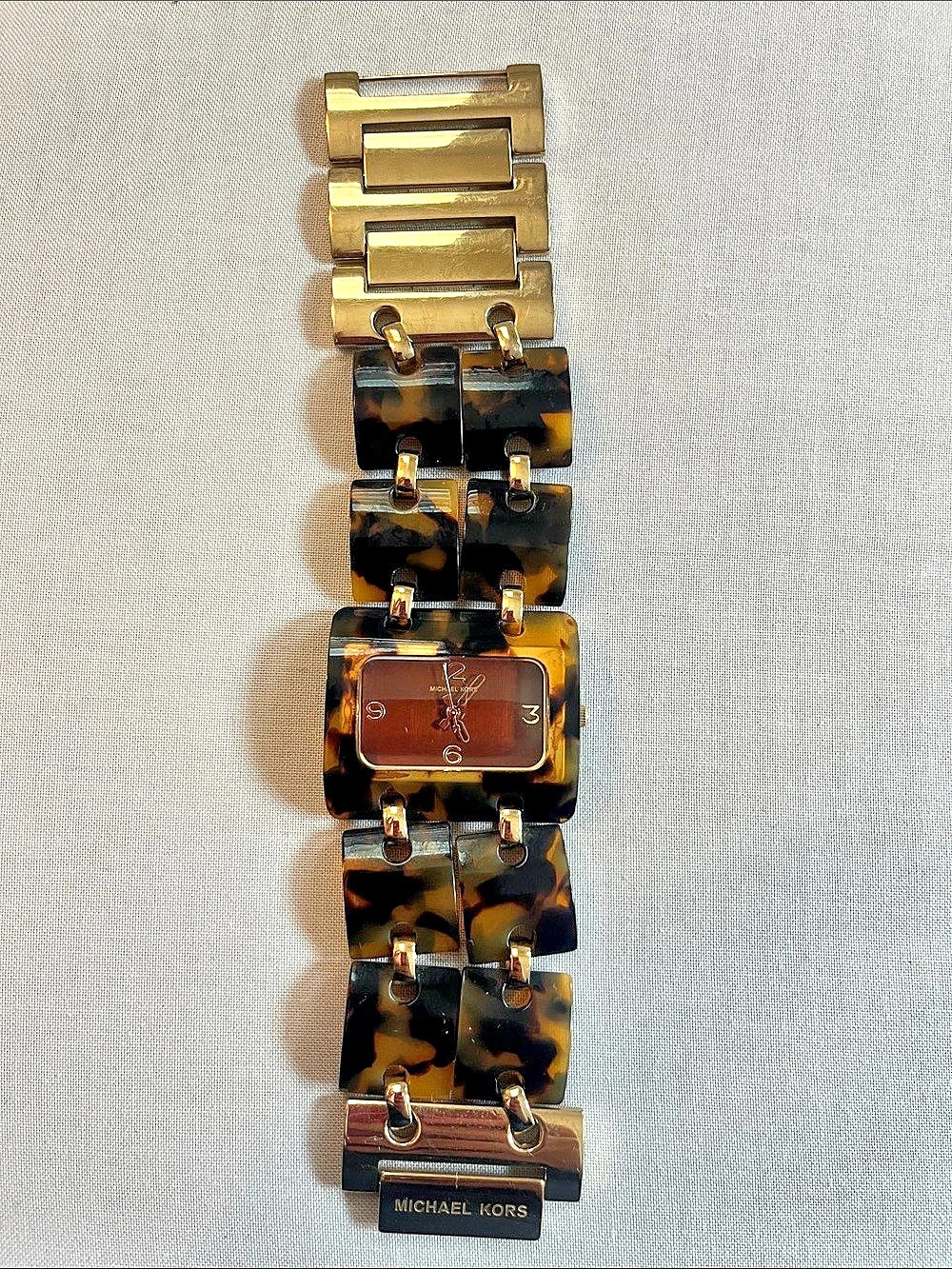Michael Kors Tortoiseshell and Gold-Tone Link Watch Brown & Gold